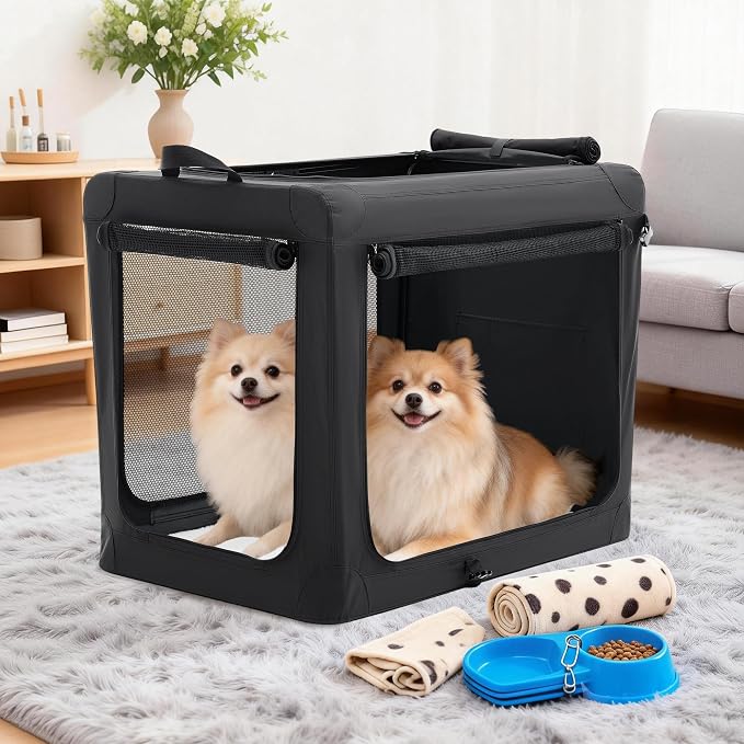 Dog Travel Crate 24 Inch, Portable Soft-Sided Travel Carriers - Image 2