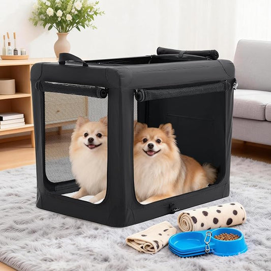 Dog Travel Crate 24 Inch, Portable Soft-Sided Travel Carriers - Image 2