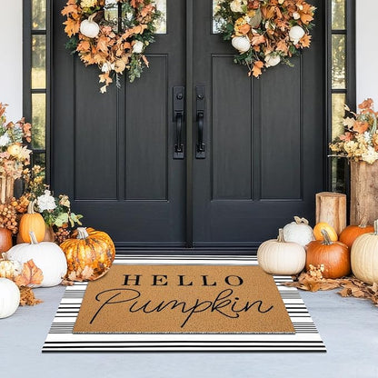 Tinideya 2 Pcs Door Mat Welcome Non Slip Coir Mats Floor Layering Doormats - Image 4
