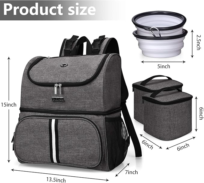 BAGLHER Pet Travel Bag, Double-Layer Pet Supplies Backpack, Pet Travel Backpack - Image 4