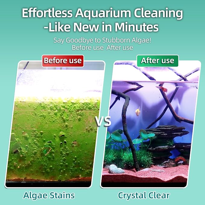 UPETTOOLS Algae Scraper for Glass Aquariums, 2 in 1 Adjustable Algae Scraper - Image 7