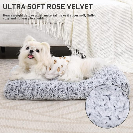 KSIIA Washable Dog Bed Deluxe Plush Dog Crate Beds Comfy Kennel Pad Anti-Slip - Image 2