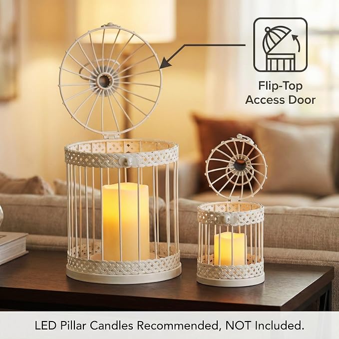 Vela Lanterns Bird Cage Decor Candle Holder Lantern Decorative Wedding Table - Image 3