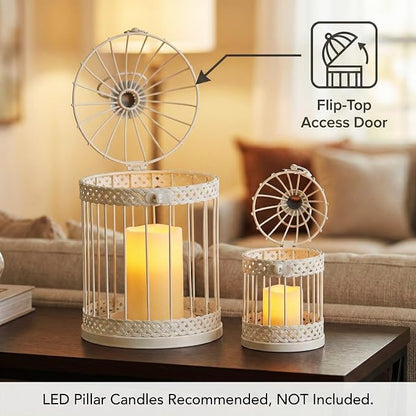 Vela Lanterns Bird Cage Decor Candle Holder Lantern Decorative Wedding Table - Image 3