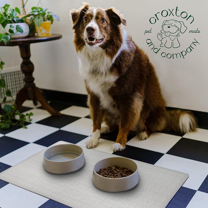 CROXTON & CO. Non-Slip Faux Leather Pet Feeding Mat - Image 6
