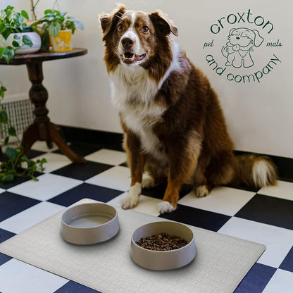 CROXTON & CO. Non-Slip Faux Leather Pet Feeding Mat - Image 6