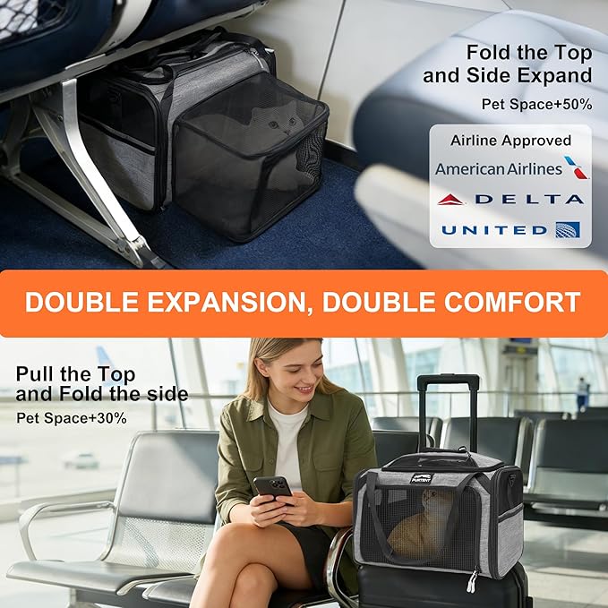 Top and Side Expandable Pet Carriers, in-Cabin Travel Carrier - Image 2