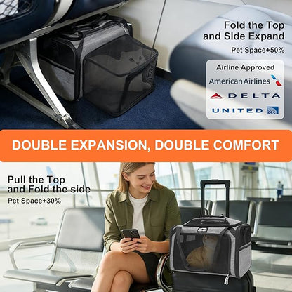 Top and Side Expandable Pet Carriers, in-Cabin Travel Carrier - Image 2