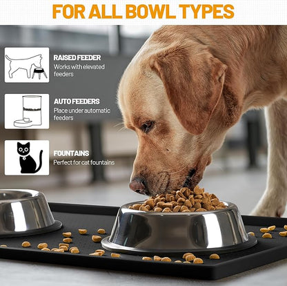 Hubulk Dog Feeding Mat, 100% Waterproof Food Grade Silicone Pet Food and Water - Image 6