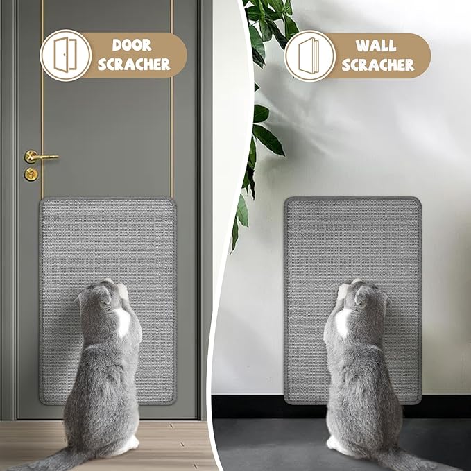 Gray Cat Scratching Mat Sisal, 2 Packs Sisal Fabric Large Cat Scratching Pad - Image 5