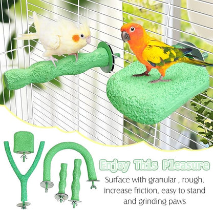 PINVNBY 5 Pack Bird Perch Resin Bird Beak Grinding Stone Parrot Cage Stand - Image 6