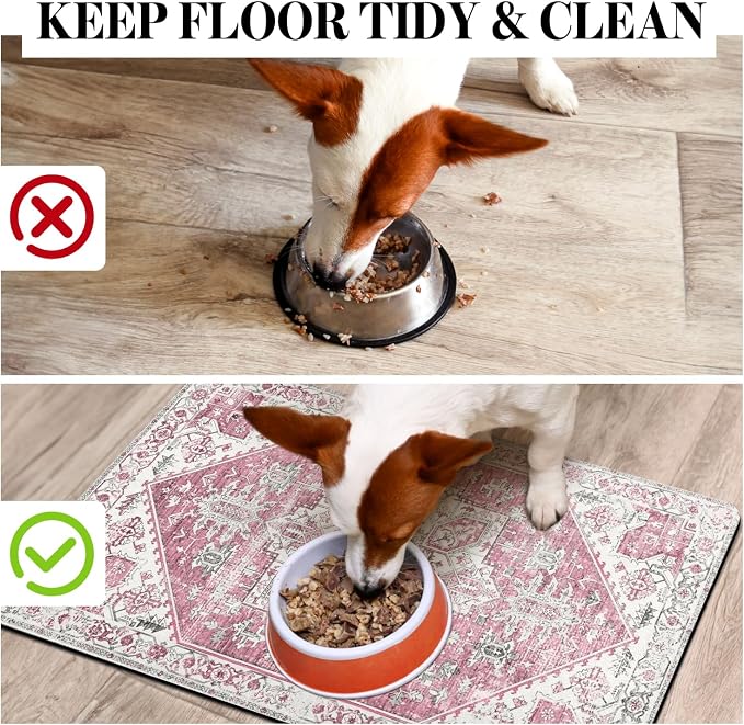 Dog Food Mats for Floors, Absorbent Dog Bowl Mat for Food and Water Dispenser - Image 3
