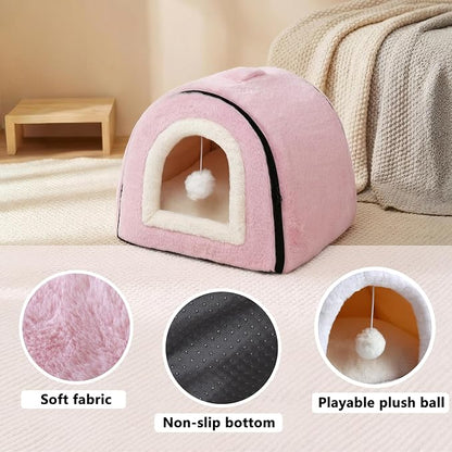 Cat Bed for Indoor Cats，Foldable cat cave，Anti-Slip & Water-Resistant - Image 5