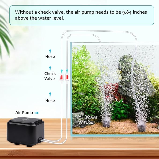 hygger Quiet <30dB Aquarium Air Pump, Adjustable Low Decibel Oxygen Fish Tank - Image 5