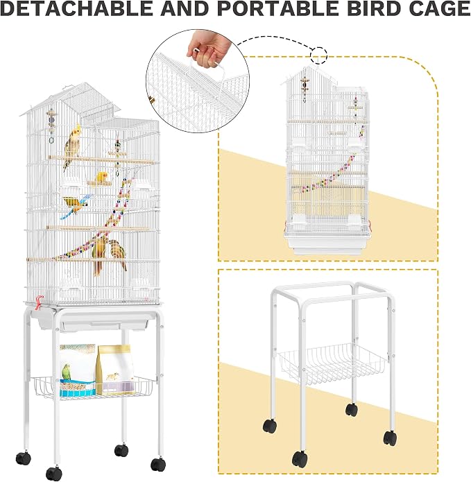 62-inch Metal Bird Cage: Spacious Bird Cage - Image 4
