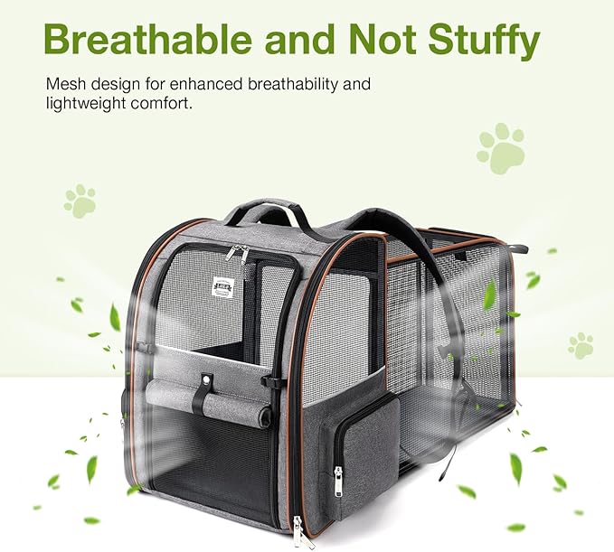 Lekebobor Cat Carrier Backpack, Expandable Pet Carrier - Image 3