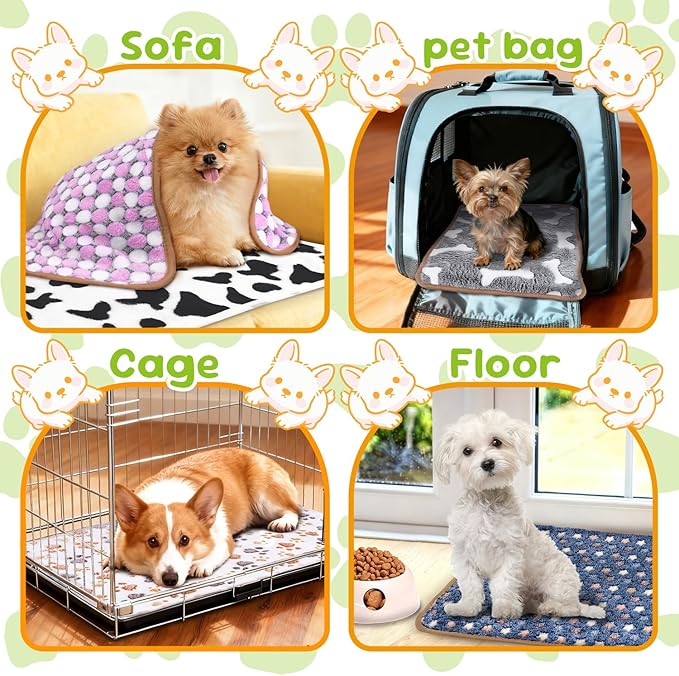 6 Pcs Dog Blanket Super Soft Pet Puppy Blankets Calming Blanket - Image 7