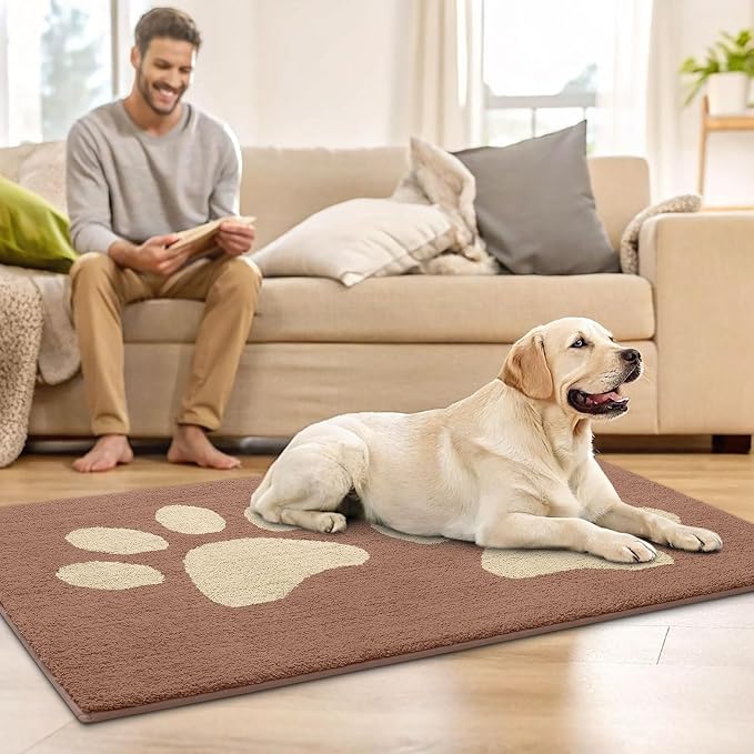 Buganda Dog Door Mat for Muddy Paws, Absorbent Dirt Trapper Washable Indoor - Image 8