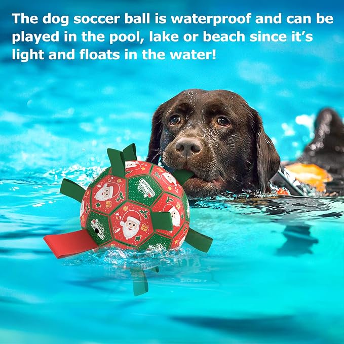 QDAN Christmas Dog Toys: Soccer Ball - Image 8