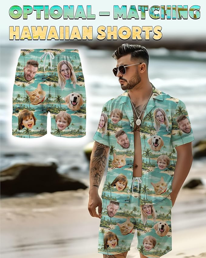 Custom Hawaiian Shirt with Face Photo Picture - Image 7
