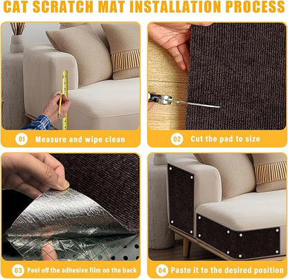 Cat Scratch Mat, 118.5"x17.4" Trimmable Self-Adhesive Cat Scratch Furniture - Image 6