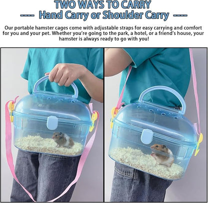 Portable Hamster Cage Syrian Hamster Carry Travel Cage - Image 3