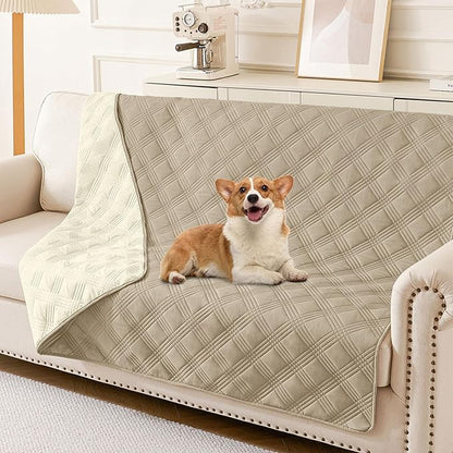 hyha Waterproof Dog Blanket, Reversible Pet Bed Blanket, Soft Sofa Couch Cover by hyha