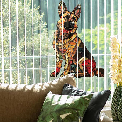German Shepherd Window Hanging Decor Suncatcher Dog ，Stain Acrylic Window - Image 3