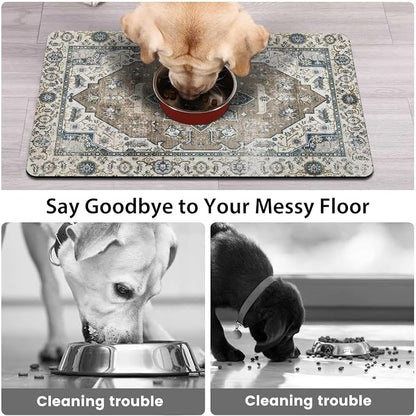 2 Pack Dog Food Mats for Floors, Absorbent and Quick-Drying Pet Cat Food Mat - Image 3
