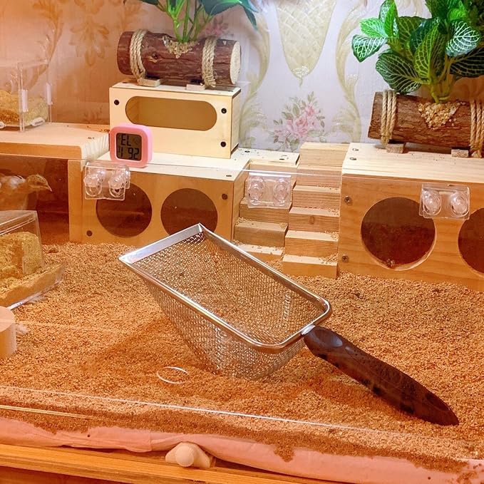 Cat Litter Scoop Stainless Steel Mesh Scooper Long Handle Deep Shovel Non-Stick - Image 3