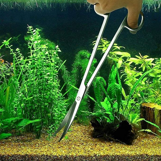 15in Aquascaping Tools, 4 in 1 Long Aquarium Tweezers Scissors Spatula - Image 6
