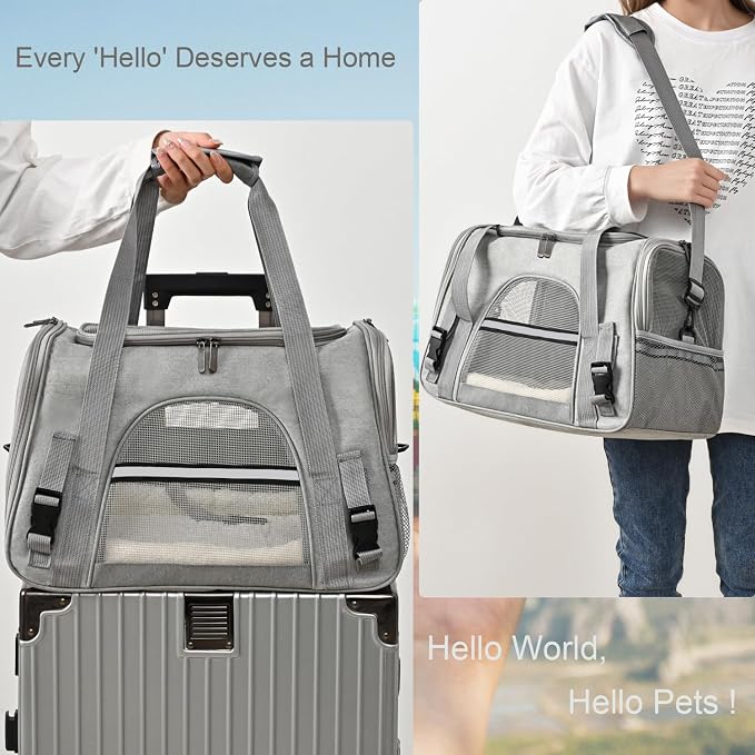 Dog Cat Carrier Soft for Small Pet Up to 16 Lbs TSA Airline Approved Travel - Image 6