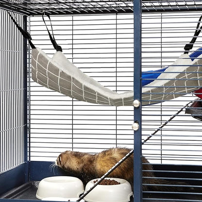 2 Pieces Reversible Cat Hanging Hammock Soft Breathable Pet Cage Hammock - Image 7