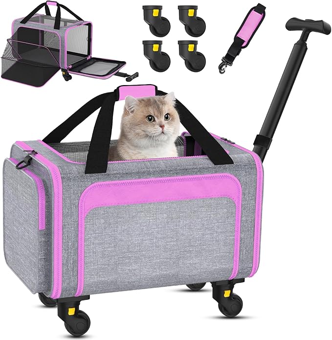 Rolling Pet Carrier with Detachable Wheels by Unknown