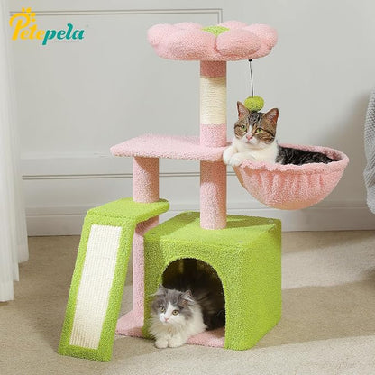 PETEPELA Flower Cat Tree for Indoor Cats, Cozy Hammock and Removable Flower Bed - Image 8
