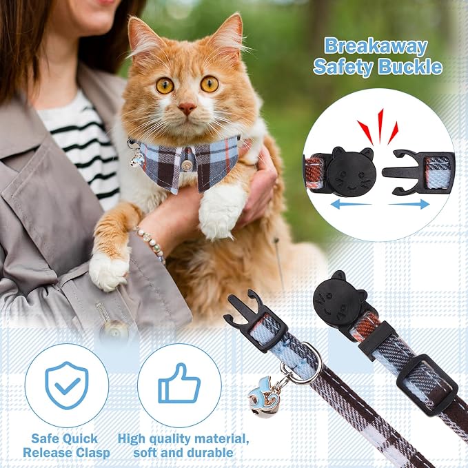 Cat Collar with Bells Breakaway, Bowtie Cat Collar - Image 3