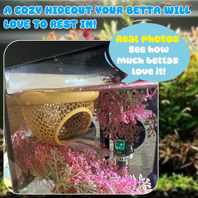 Floating Betta Hide & Shrimp Cave – 3D Printed Aquarium Hammock, Feeder & Rest - Image 5