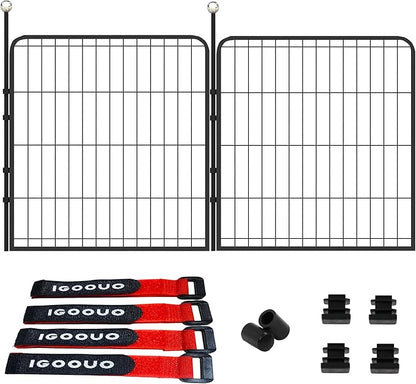 Puppy Playpen Indoor/Outdoor, 2 Add-On Panels Dog Pen Play Pen by IGOOUO
