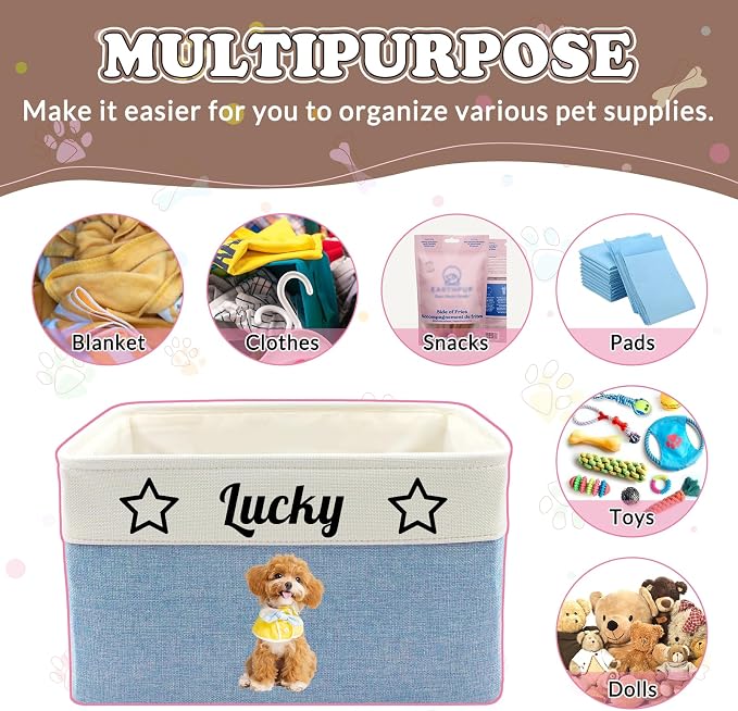 Personalized Dog Cat Toy Storage Basket - Image 6