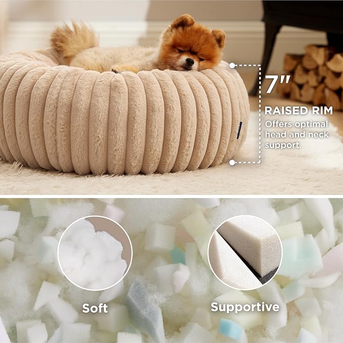 Bedsure ComfyFleece™ Donut Small Dog Bed - Image 2
