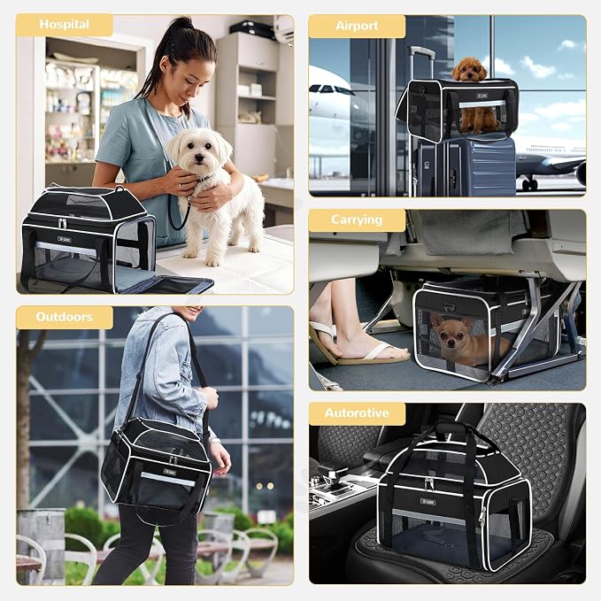 Lekereise Top-Expandable Pet Carrier 18x13x9.5 Inch Southwest Frontier Airline - Image 7