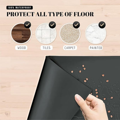 AVERYDAY 100% Waterproof Thicker Silicone Dog Food Mat, 0.63'' Raised Edge Bowl - Image 5