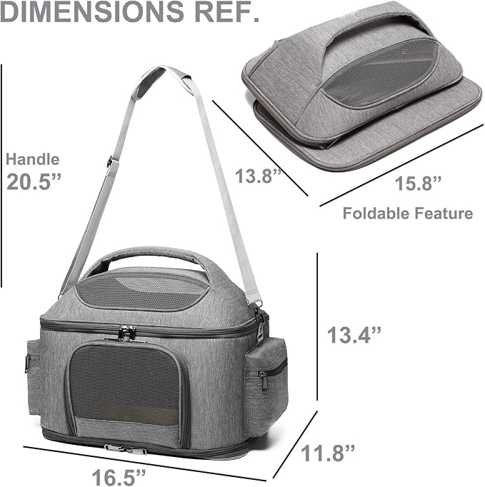 halinfer Pet Carrier for Large Fat Cats and Small Dog, Fits up to 20 pounds Car - Image 2