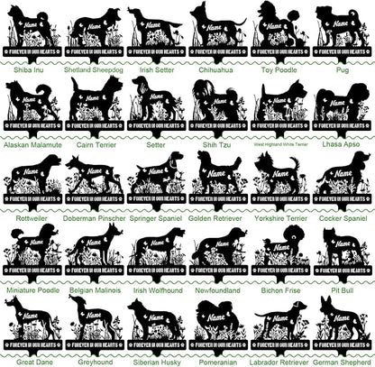 Custom Metal Dog Breed Memorial Stake – Personalized Pet Grave Marker Tombstone - Image 3