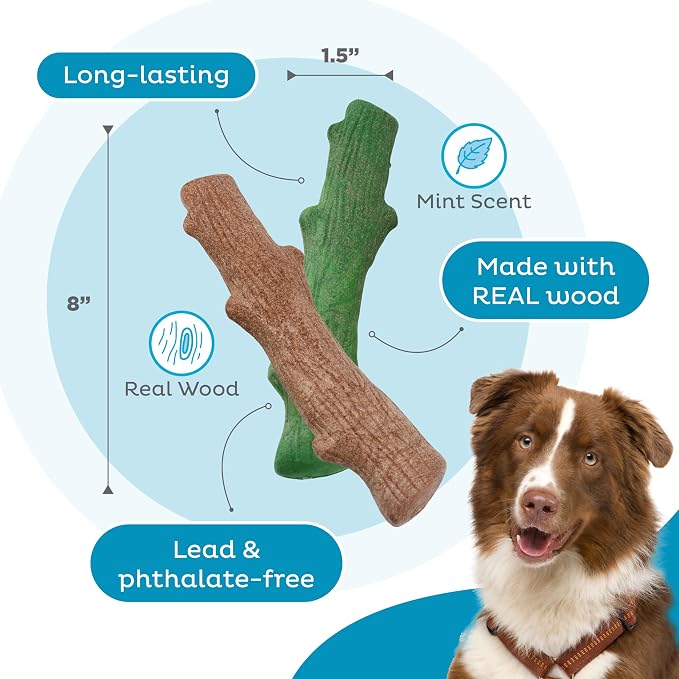 Pupstages by Petstages Dogwood Breath Dog Chew Toy – Real-Wood Blend, Moderate - Image 6
