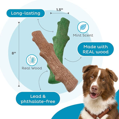 Pupstages by Petstages Dogwood Breath Dog Chew Toy – Real-Wood Blend, Moderate - Image 6