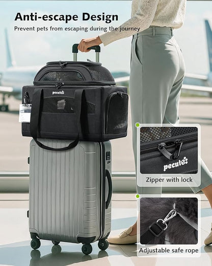 Pecute Expandable Pet Carrier Airline Approved Dog Cat Carrier, Breathable - Image 5
