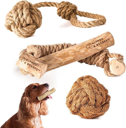Alfred & Beebee Eco-Friendly Natural Coffee Wood Dog Chew Toy 4 Pack by Unknown