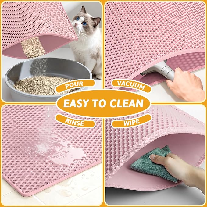 Pieviev Cat Litter Mat Double Layer Waterproof Urine Proof Trapping Mat 1 Pack) - Image 6