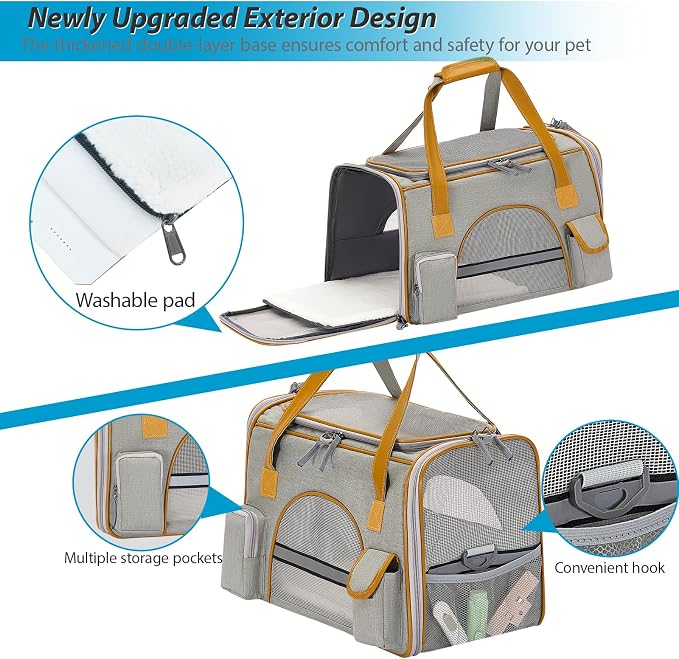18x11x11 Inches Cat Carrier– Fits Pets Up to 16 lbs, Anti-Collapse Design - Image 5